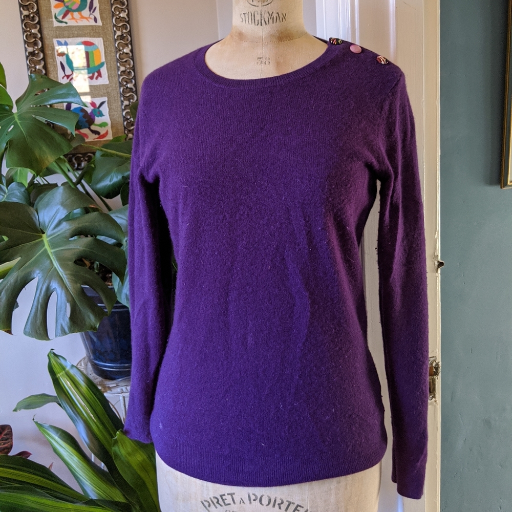 Purple Cashmere Sweater By Peck & Peck